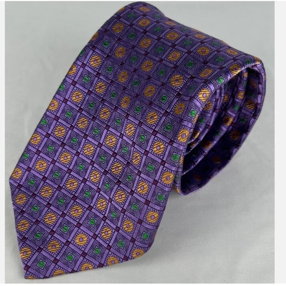 Robert Talbott Best Of Class Purple Geometric Textured Silk Neck Tie USA